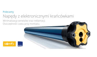 Napędy z elektronicznymi końcówkami Simu i Somfy
